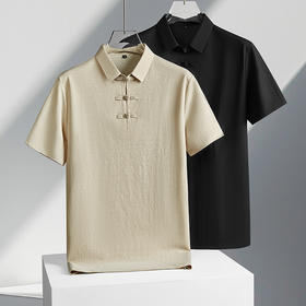 【国潮】【DDP】大依优型大码短袖POLO衫中国风翻领商务休闲透气半袖夏季上衣