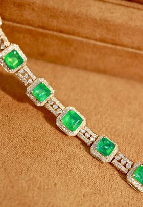 4.7ct刻面祖母绿手链