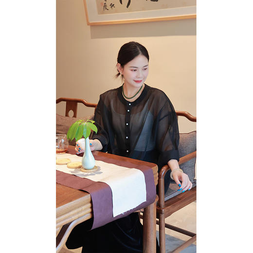 【2026东衣作】新中式衬衣（25710082元青-结缘款） 商品图4