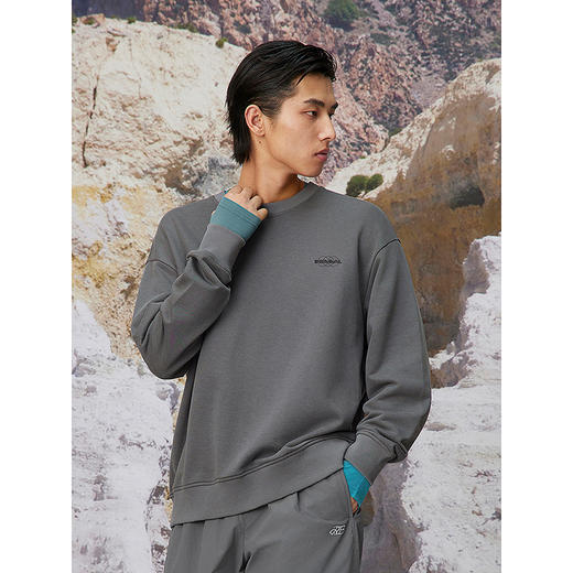 GXG男装 圆领字母印花双色卫衣通勤长袖上衣卫衣 2025春季热卖 商品图2