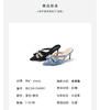 westory夏季牛仔布优雅尖头细跟凉鞋拖鞋女56001 商品缩略图3