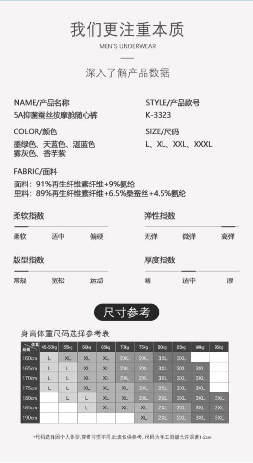 👏【佳蒂曼男士5A蚕丝随心裤】内裤是刚需，🦠三个月一换不可忘！ 🔺男士“5A蚕丝按摩舱”随心裤，尽享丝滑！ 拿捏人心，✅升级版抗菌舱，真的很加分！ 商品图4