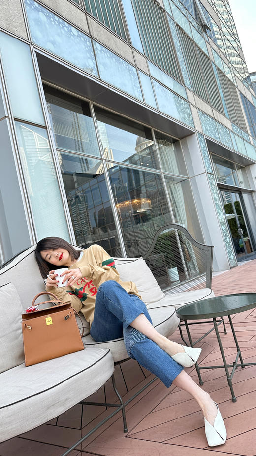 westory春夏法式复古小众高级温柔风方头包头拖鞋55941 商品图5