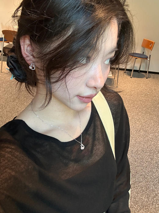 新增Akoya真多麻海水珍珠葫芦！！葫芦项链/葫芦耳钉，灰蓝色珠光，中式“福禄”寓意（附鉴定证书）。bu退换～ 商品图6