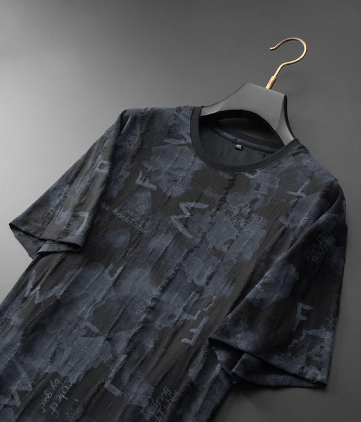 【DDA】大依优型大码短袖T恤破洞夏季圆领半袖加肥加大码短袖上衣胖子男士潮流 商品图3