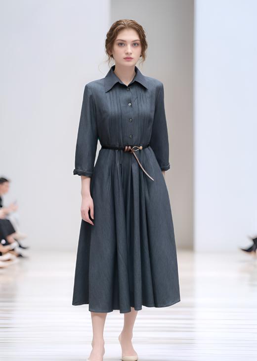 迪奥方肩袖大摆连衣裙 商品图2