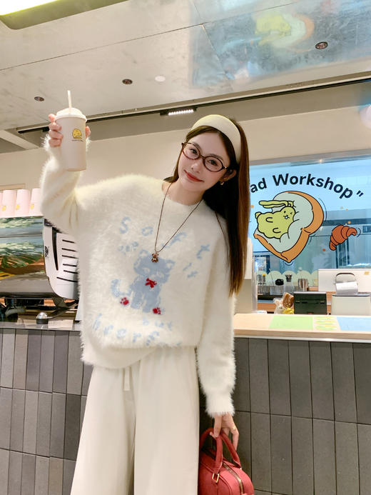 <曾小咸推荐>现货秒杀 ！微信超特价！猫咪图案圆领毛衣 日常199.99/件 立减110 秒杀89.99/件！！ 商品图7