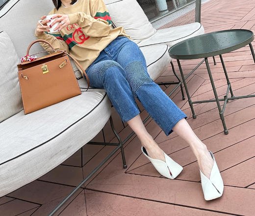 westory春夏法式复古小众高级温柔风方头包头拖鞋55941 商品图6