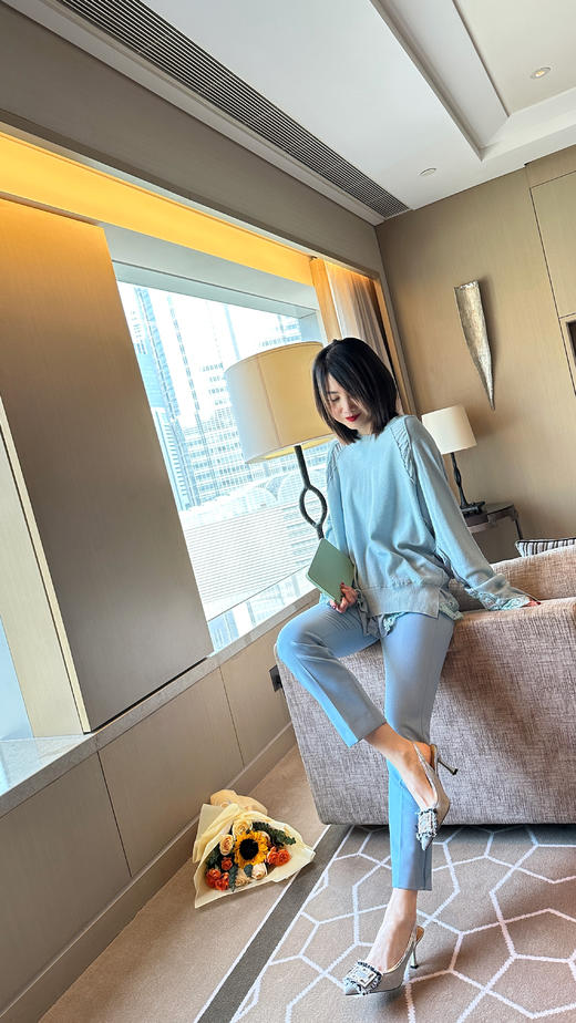 westory2023年夏季新款牛仔布优雅尖头细高跟空鞋女56041 商品图4