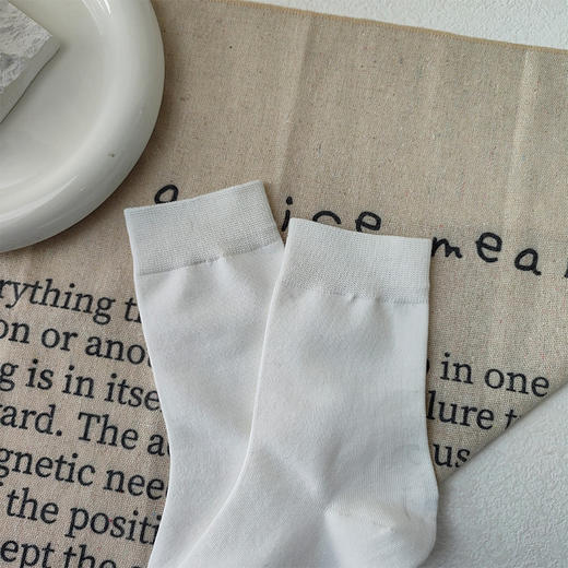 纪念日百货男款基础简约纯色百搭小白袜H160798373 商品图4