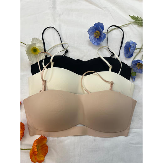 轻盈体感 舒适自由 简约无痕防滑抹胸 可拆卸肩带 三重支撑 暴汗不掉 隐形无痕 商品图0