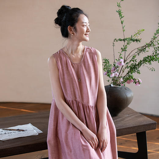 牧衣游原创刺绣炒色桑蚕丝连衣裙 限量福利款 半溪边不支持会员折 商品图0