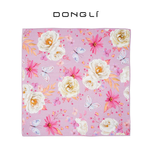 东黎 • 绒韵花色精纺印花方巾 85*85CM  4460 商品图6
