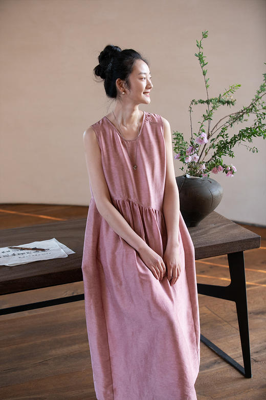 牧衣游原创刺绣炒色桑蚕丝连衣裙 限量福利款 半溪边不支持会员折 商品图5