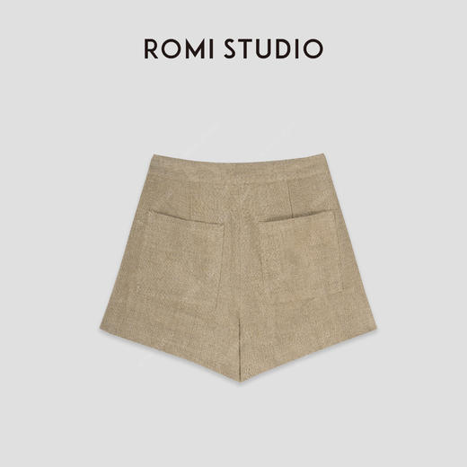 ROMI STUDIO“放松时刻”100%雨露亚麻肌理感洗水透气短裤24SSK469 商品图1