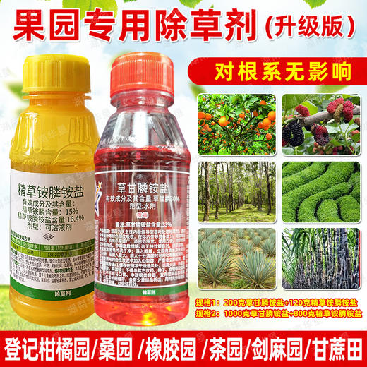 果园专用除草剂草甘膦精草铵膦茶园柑橘橡胶桑园强力除杂草烂根剂 商品图2