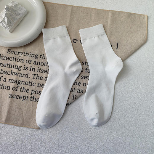 纪念日百货男款基础简约纯色百搭小白袜H160798373 商品图3
