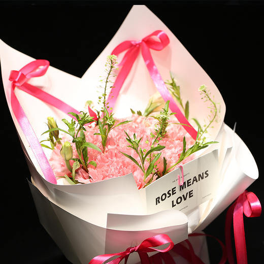 520花束【萌动女神】新鲜鲜花康乃馨粉色7朵混搭鲜花花束（可备注送货时间） 商品图2