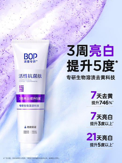 BOP波普专研生物活性抗菌肽奥拉氟溶渍色修美白多效护理儿童成人牙膏 商品图0