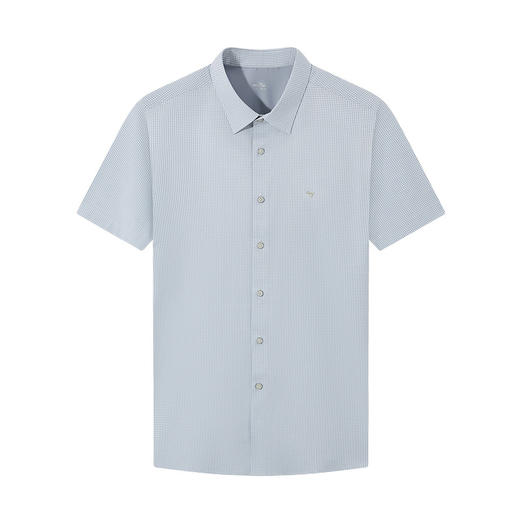 【含莫代尔】柒牌格纹提花短袖衬衫男士夏季新品时尚休闲翻领衬衣128A71350 商品图4