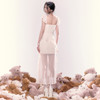 西遇法式方领连衣裙女新款薄纱荷叶边一字肩收腰裙子SS150108 商品缩略图4
