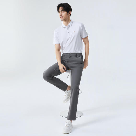 柒牌锦氨格纹休闲裤男士2025春季新款时尚百搭半松紧腰直筒长裤子128H71260 商品图2