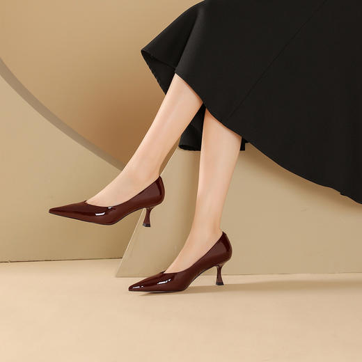 westory新款纯色舒适优雅气质小尖头细高跟单鞋S24CE75321 商品图6