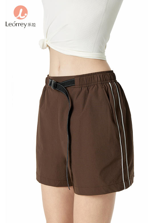 Leorrey/乐拉休闲复古简约宽松高腰工装裤跑步运动裤短裤DK6189 商品图0
