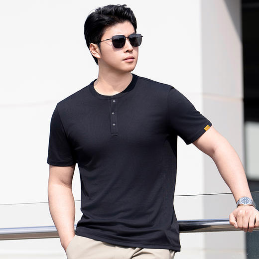 四代龙牙阿波罗POWER DRY速干亨利领短袖T恤 商品图2