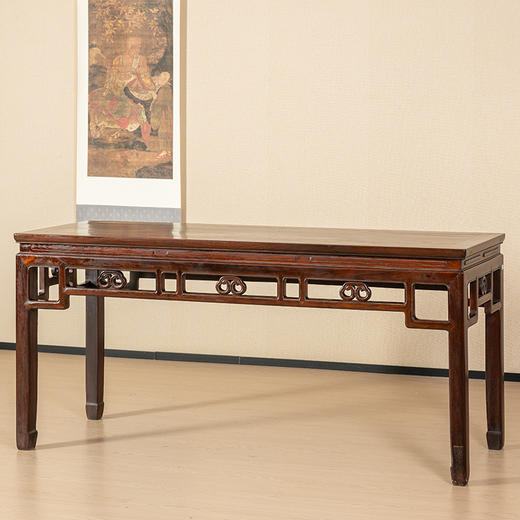 清 红木如意卡子花独板条桌 商品图4