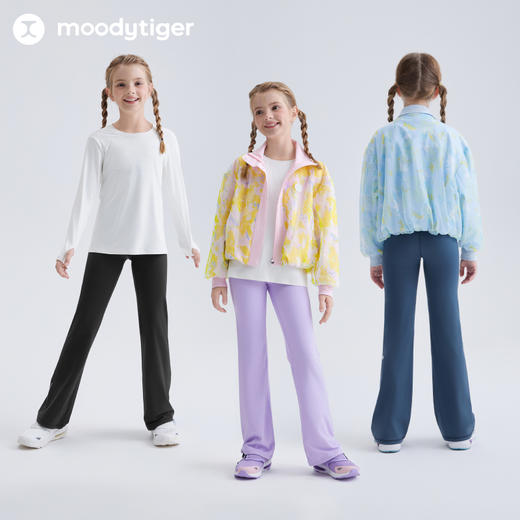moodytiger女童微喇紧身裤25夏新运动高弹柔软亲肤瑜伽裤51211424【DR】 商品图4
