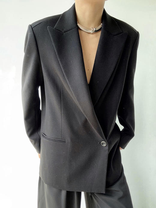 ranyepersonal｜blazer 粗斜纹廓形西装外套  [ 黑TOUCH24BL01-1] 商品图5