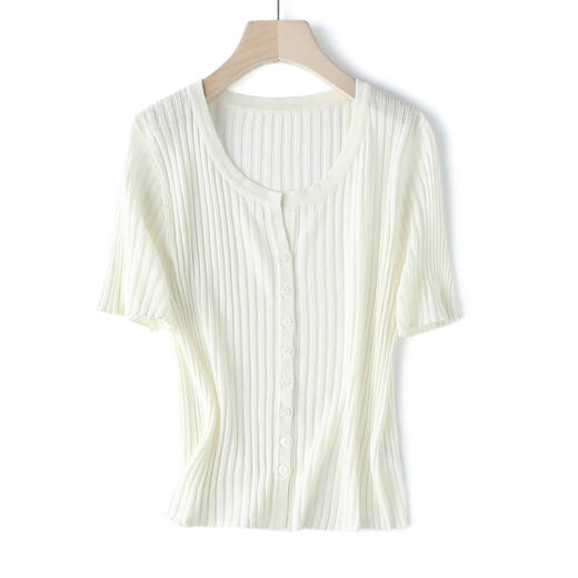 【高品质私服】【天丝亚麻坑条小开衫】手感柔软细腻，色泽柔和，不挑人穿JZ2504-CC 商品图2