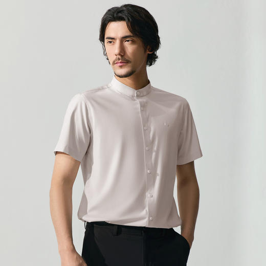 【中华立领】柒牌短袖衬衫男士2025夏季新品含莫代尔休闲简约衬衣128A70720 商品图1