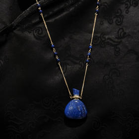 MELI&MOLI 【水】 青金中号福袋吊坠圆珠点缀项链