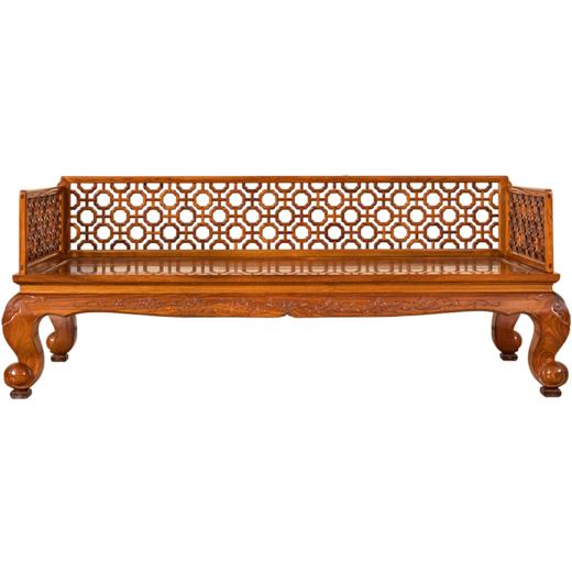 红木攒接十字海棠三围屏罗汉床 商品图5