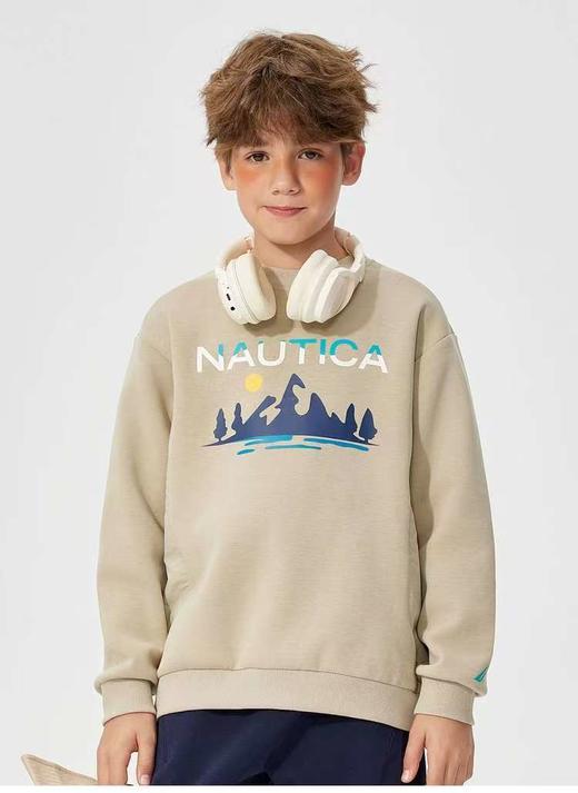 【春上新】8楼  NAUTICA/诺帝卡童装 男童女童圆领卫衣2025早春季儿童空气层上衣」吊牌价399元   活动价  239元 商品图4