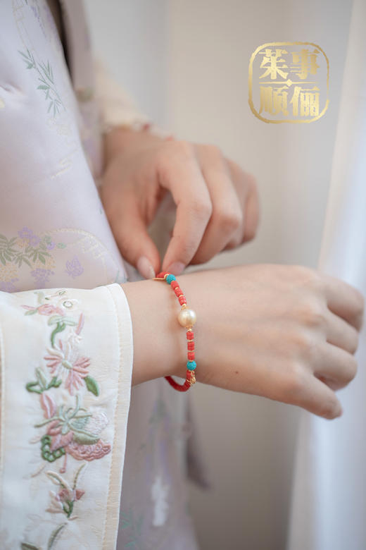 【茱事顺俪】18K黄金天然红手链 商品图6