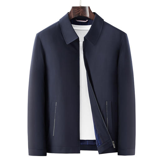 男士薄款夹克爸爸外套春秋款中年商务翻领休闲夹克衫 商品图5