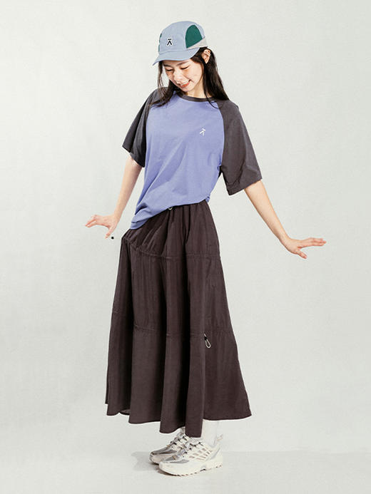 【出游季特惠】ACMEITEM爱棵米 户外女士休闲抽绳半裙宽松大裙摆半身长裙子GAG2370954A 商品图2