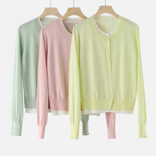 【高品质私服】【天丝假两件开衫】极具随性松弛感，简约不简单JZ2515-CC 商品图0