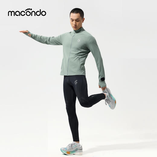 马孔多 Hope 麦田格 男子针织拉链开衫 速干 手表孔 跑步运动 休闲立领外套 商品图4