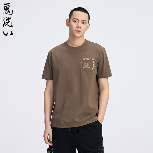 ONIARAI/鬼洗25春夏新品泥棒蓝船绘绣花短袖男式T恤印花 25NOB33 商品图1