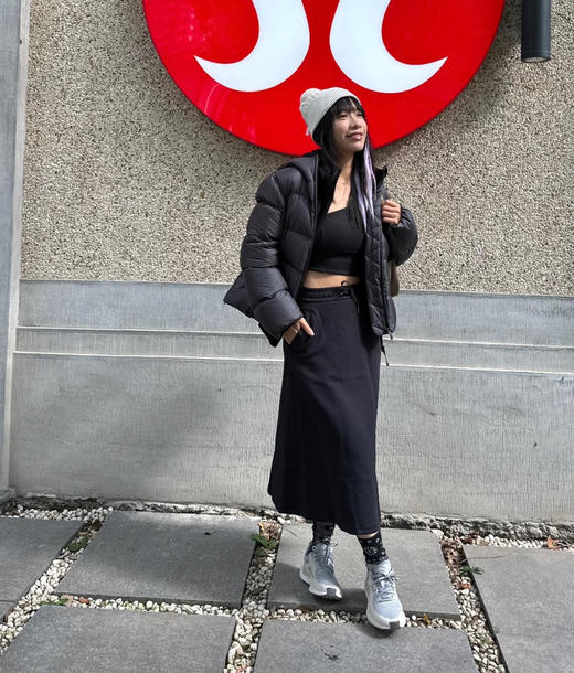 正品lulu Modal-Blend莫代尔混纺高腰A字中长裙030703 商品图7