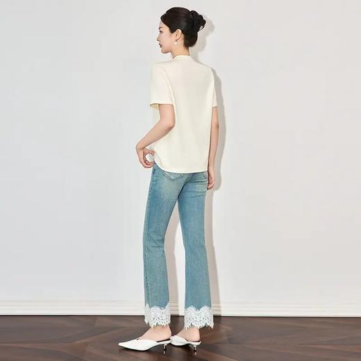 【高货wl】全新升级【铂金会员192/天猫259/差价67】(04449) 洛诗琳重工独特立体金鱼亮片刺绣高弹上衣时尚休闲洋气T恤 商品图1