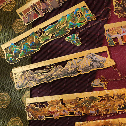 【名画书签尺子】千里江山瑞鹤图金属书签 商品图3