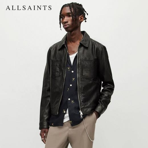 ALLSAINTS男士机车真皮皮夹克 新款ALOY 翻领机车皮衣 商品图4
