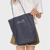 大英博物馆 安德森猫系列 正反两用刺绣牛仔单肩包 蓝格纹 商品缩略图1