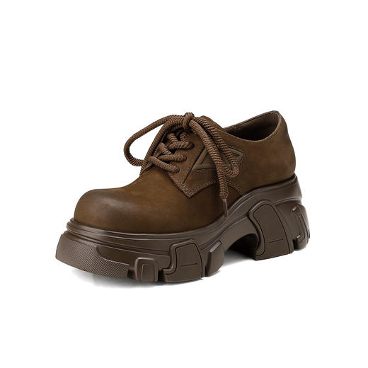 westory2024秋季新品厚底*大头鞋复古休闲百搭乐福鞋女W24CM75431 商品图1