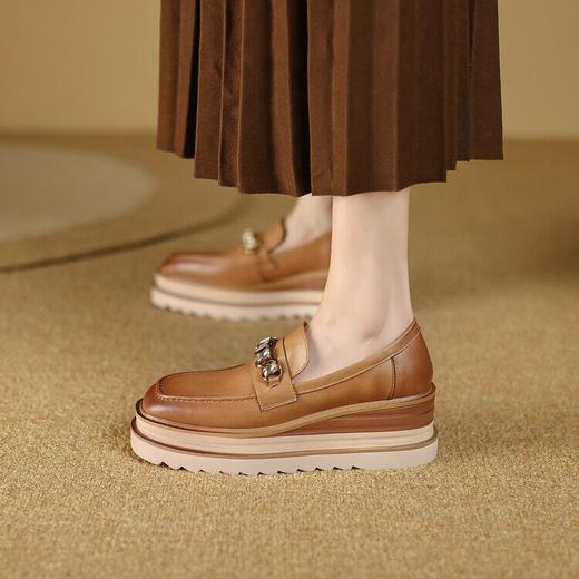 【预售5天】韩版百搭坡跟英伦风一脚蹬松糕鞋厚底新款休闲单鞋女ZMXY&ZMA2707 商品图4
